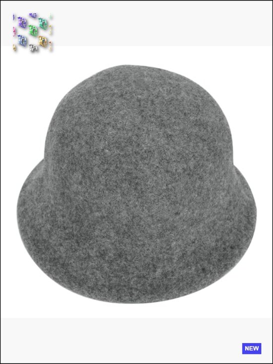 Winter Wool Felt Bucket Hat Vintage Cloche Bowler with Brim main image 4